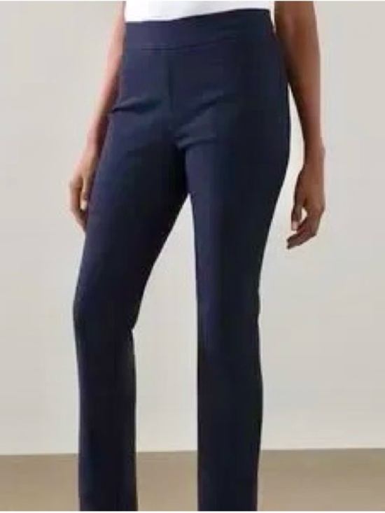 Chico's Pants - CHICO’S Fabulously Slimming Cotton Navy Blue Straight-Leg Ponte Pull-On Pants